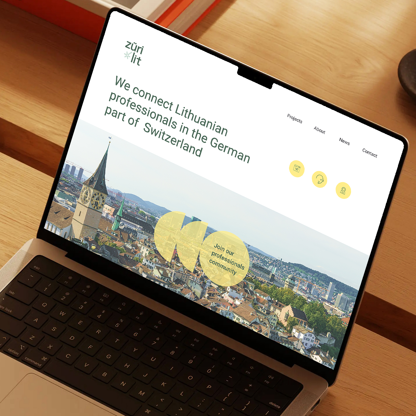 ZuriLit website shown on computer.